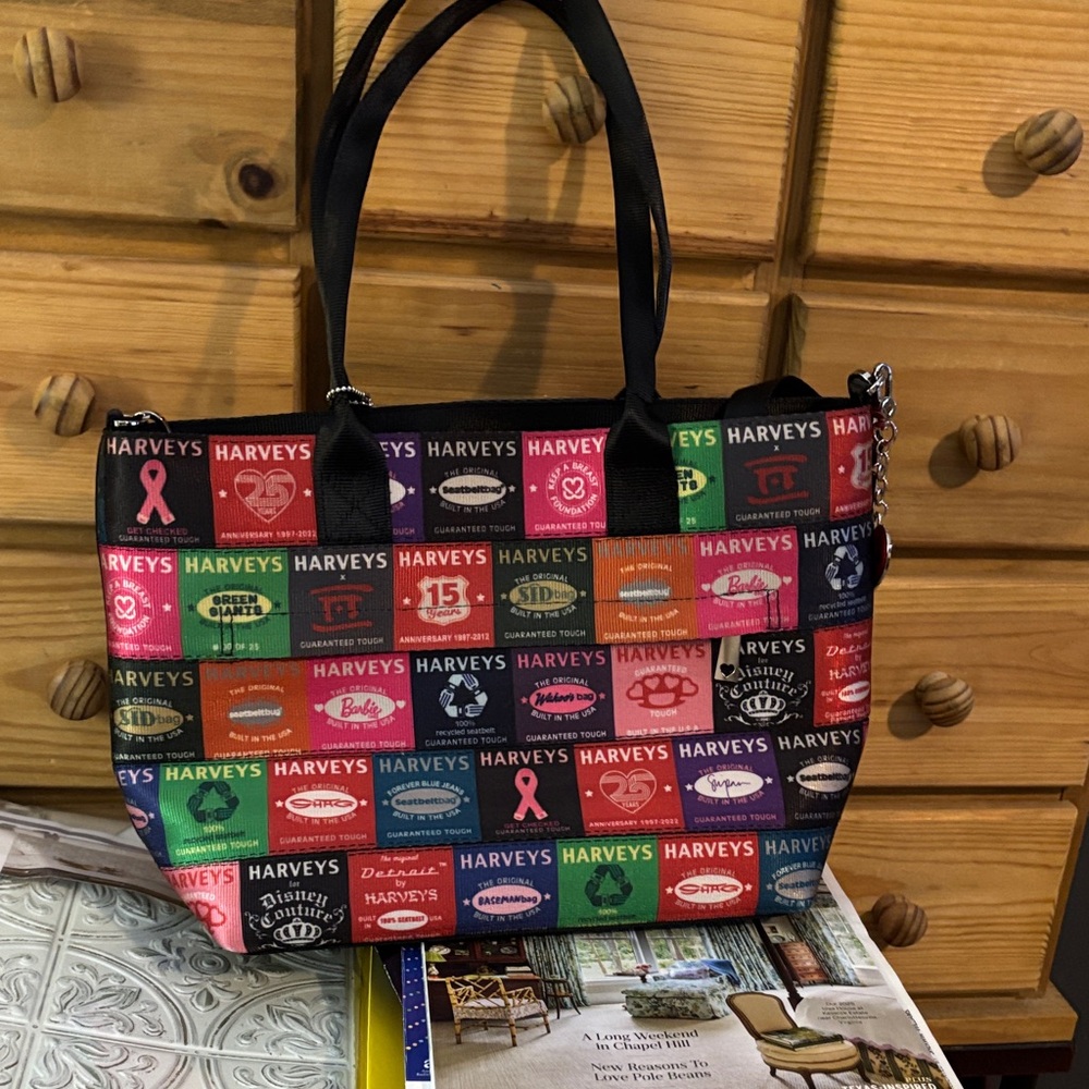 Harveys Colorful Logo Patchwork Tote